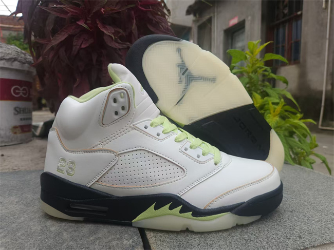 Women's Running Weapon Air Jordan 5 White Shoes 031